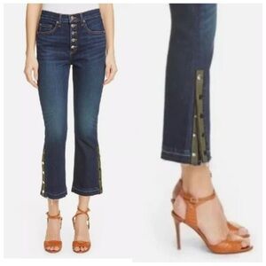 Veronica Beard Carolyn 10” Baby Boot Jeans Snap Hem in Dark Vintage Size 24